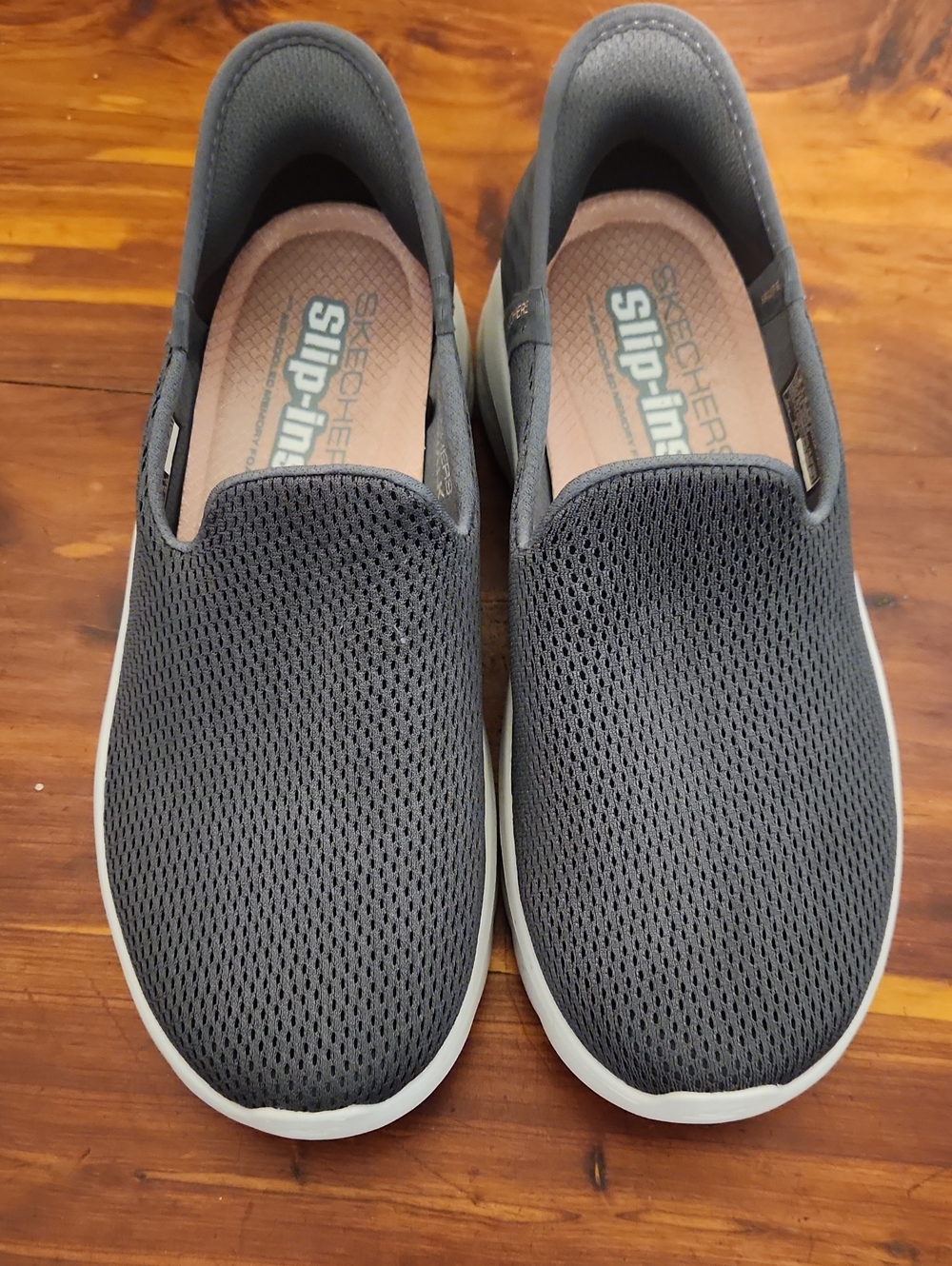 Skechers Men's Charcoal Gray Mesh Slip-On Loafers
